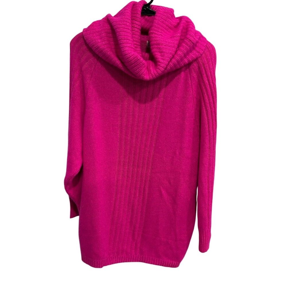 Hot Pink Eminent Womens Cowl Neck Sweater Angora Blend Sz Large